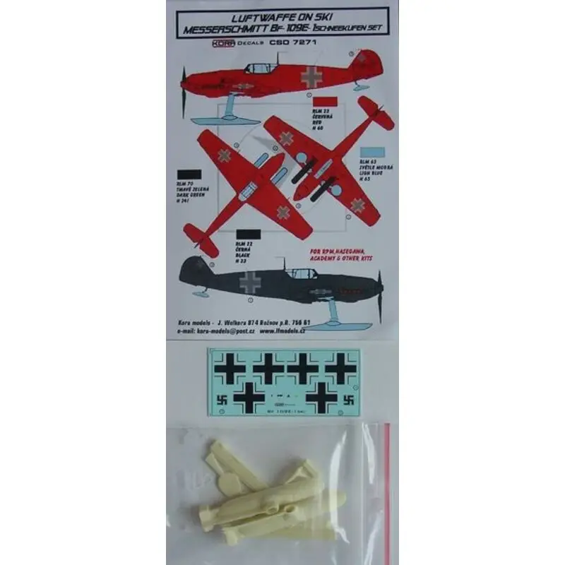 Speciale Aanbieding Messerschmitt Bf 109E Ski - Conversie set & sticker (ontworpen voor gebruik met de Academie, Hasegawa en RPM kits)