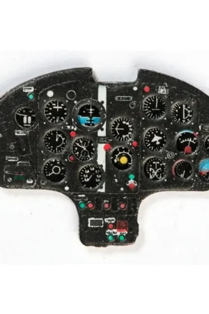 Mikoyan MiG-15 Photoetched instrument panels. Coloured. Ready to fit in a model (JustStick) (designed to be used with Eduard kit Actieprijs
