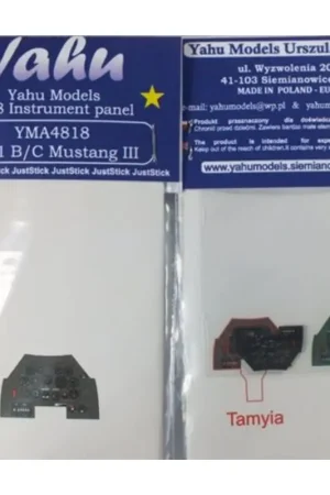 North-American P-51B/P-51C Photoetched instrument panels. Coloured. Ready to fit in a model (JustStick) (designed to be used wit Meest Verkocht