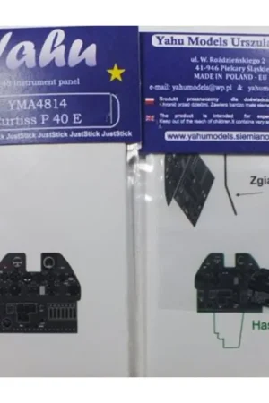 Hete Deal Curtiss P-40E Photoetched instrument panels. Coloured. Ready to fit in a model (JustStick) (designed to be used with Hasegawa ki