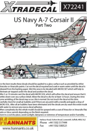 Gecertificeerd Sticker Colourful USN Vought A-7B/E Corsair II Part 2 (4)A-7B 154479 NM/401 VA-215 Barn Owls USS Franklin D.Roosevelt Bi-Centenn