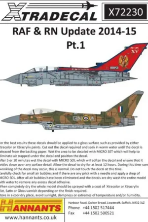 Sticker RAF/RN Update 2015 (10) Some very attractive and colourful Anniversary schemes.BAe Hawk T.1A XX240/849 Royal Navy RNAS C Beperkte Voorraad
