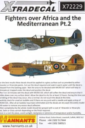 Sticker Fighters Over Africa and the Mediterranean Pt.2 (11)Hawker Hurricane Mk.I Tropical version Z4932 DL-B 'Kiwi Sub Lieutena Uitverkoop