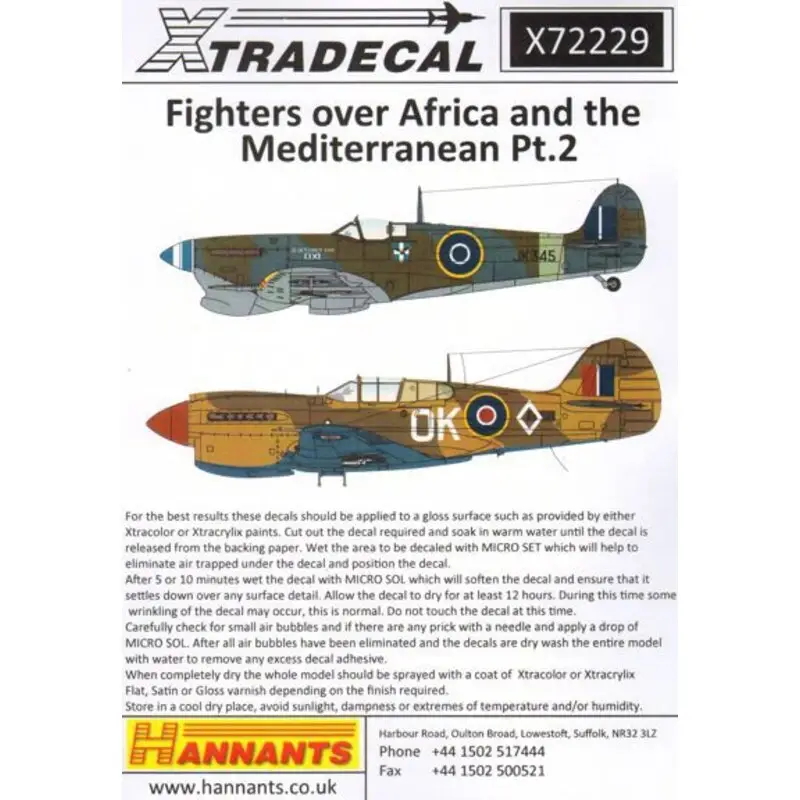 Sticker Fighters Over Africa and the Mediterranean Pt.2 (11)Hawker Hurricane Mk.I Tropical version Z4932 DL-B 'Kiwi Sub Lieutena Uitverkoop