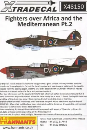 Sticker Fighters over North Africa and the Mediterranean Pt.2 (6) Hawker Hurricane Mk.IIc Trop HV560 FT-Z 43 Sqn S/Ldr M.Rook Al Finale Uitverkoop