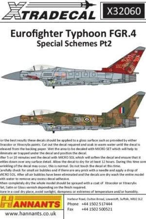 Sticker Eurofighter Typhoon FGR 4 29(F) Squadron 2015 Anniversary/Display (2)ZK349 GN-A 29(F) Squadron Flt Lt B. Westoby Brooks Merkproduct