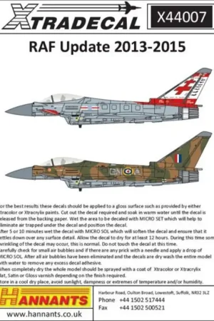 Sticker RAF Update 2013-2015 Please note this decal is 1:144 scale and NOT 1:48 scale as reviewed in Scale Aviation Modeller.(13 Betrouwbaar