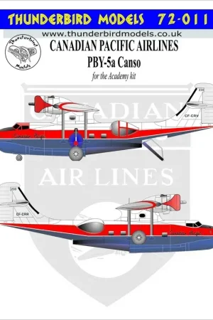 Sticker Canadian Pacific Airlines Consolidated PBY-5a Catalina CF-CRR CF-CRV for the Academy kits Weekendaanbieding