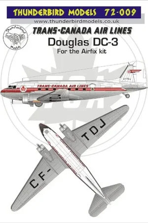 Sticker TCA/Trans-Canada Airlines Douglas DC-3 Decal Snelle Levering