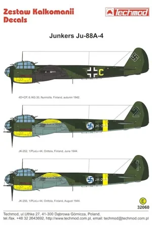 Beperkt Aanbod Sticker Junkers Ju 88A-4 Decal