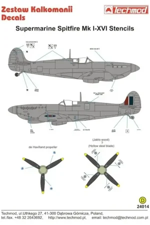 Laatste Versie Sticker Supermarine Spitfire Stencils [Mk.VIII Mk.Vc Mk.IXE Mk.VII Mk.XVI Mk.I Mk.IX Mk.Vb Mk.XII Mk.XIX Mk.XIVc Mk.IXc Mk.XIV]