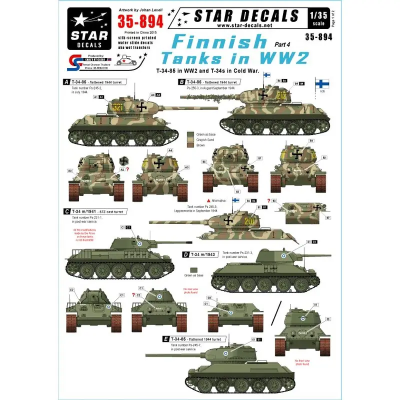 Finnish Tanks in WW2 (pt4). Russian T-34-85 in ww2 + T-34 in cold war Decal Dagaanbieding