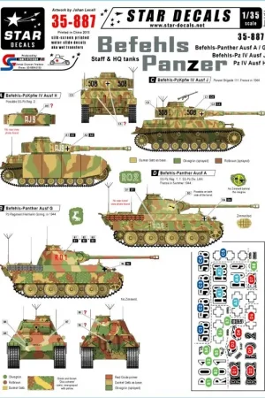 Laatste Kans Befehls-Panzers. Befehls-Panther Ausf.A and Ausf.G, Befehls-Pz.IV Ausf.J, Pz.Kpfw.IV Ausf.H