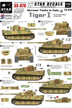 Meest Verkocht German Tanks in Italy #1 - Pz.Kpfw.VI Tiger I. s.Pz.Kp. Meyer, s.Pz.Abt. 508. Decal