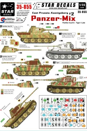 Gereduceerde Prijs East Prussia/Koenigsberg #2. Panzer-MixPanther Ausf A, Tiger I Late. Decal