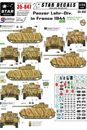 Shop Nu Panzer Lehr-Division in France 1944 - Panzer Lehr Regiment 130.Pz.Kpfw.IV Ausf.H + generic numbers.