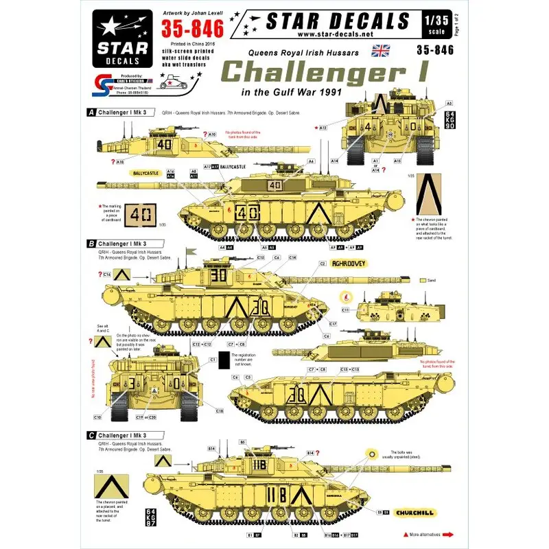 Bestel Nu Challenger I in the Gulf War QRIH - Queens Royal Irish Hussars Challenger I's in the Gulf War 1991.Challenger I Mk 3.