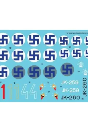 Hoge Kwaliteit Sticker Junkers Ju 88A-4 in Finnish service Decal