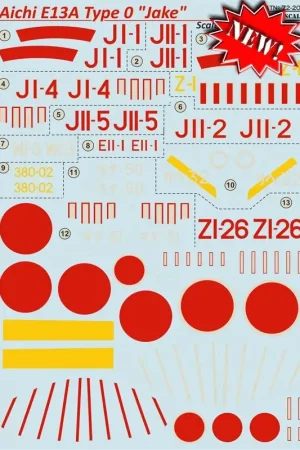 Express Levering Sticker Aichi E13A Type 0 Jake1. E13A1. Unit/Location: Heavy Cruiser Tone, Attack on Pearl Harbor, 07.12.1941. Code: Red JI-1. P