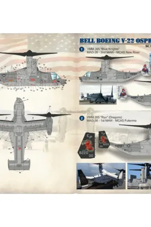 Speciale Aanbieding Sticker Bell-Boeing V-22 Osprey1. VMM 365 Blue Knights MAG-26 - 2nd MAW - MCAS New River.2. VMM 265 Ryu (Dragons) MAG-36 - 1st M
