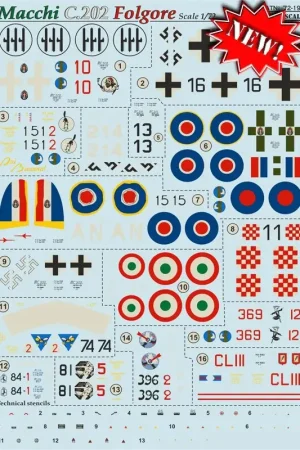 Sticker Macchi C.202 Folgore Decal Tijdelijk Beschikbaar