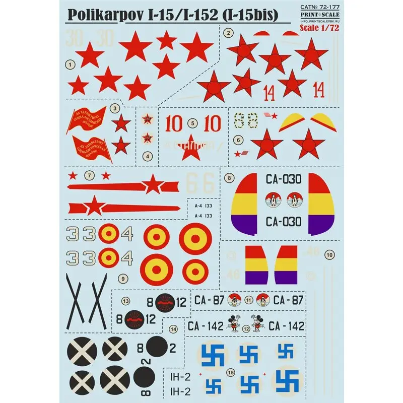 Veilige Betaling Sticker Polikarpov I-15/I-152 (I-15bis) Decal