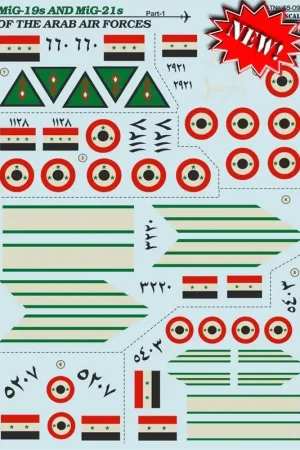 Fabrieksprijs Sticker ARAB AIR FORCES Mikoyan MiG-19 Mikoyan MiG-21 Decal