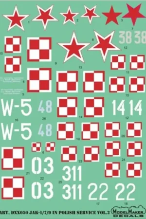 Sticker Jak-1/Jak-7/Jak-9 in Polish service vol.2 Decal Weekendaanbieding