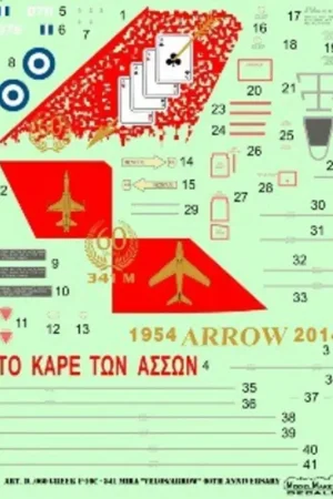 Finale Uitverkoop Sticker Greek Lockheed-Martin F-16C 341 Mira Velos/Arrow 60th anniversary Decal