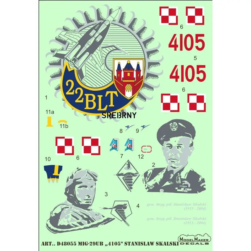 Sticker Mikoyan MiG-29UB 4105 Stanislaw Skalski Decal Goedkoop