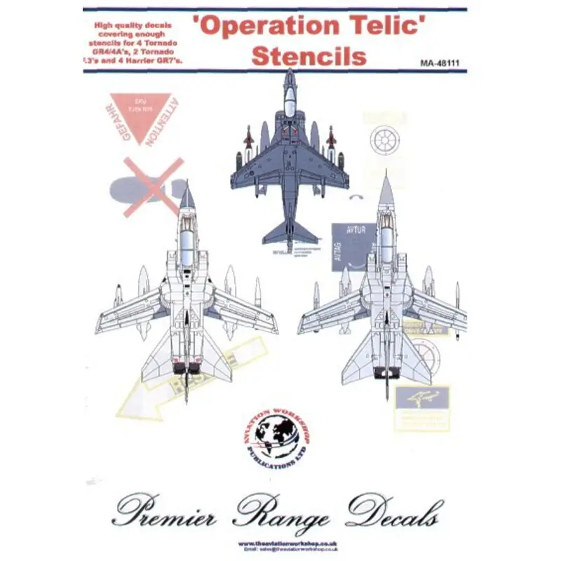 Laatste Kans Sticker Operation Telic Stencils. Typical stencil data as applied to RAF Panavia Tornado F.3 x 2, Panavia Tornado GR.4/GR.4A x 4