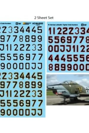 Sticker German Luftwaffe Fighter Code Numbers (Black Fill) Decal Meest Verkocht