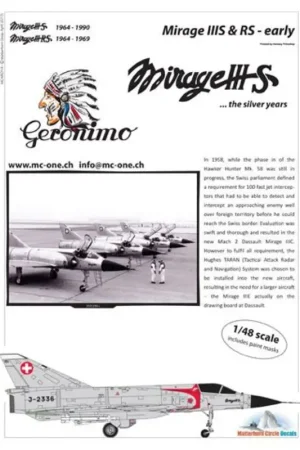 Sticker Dassault Mirage IIIS & IIIRS early [Dassault Mirage IIIE] Decal Merkproduct