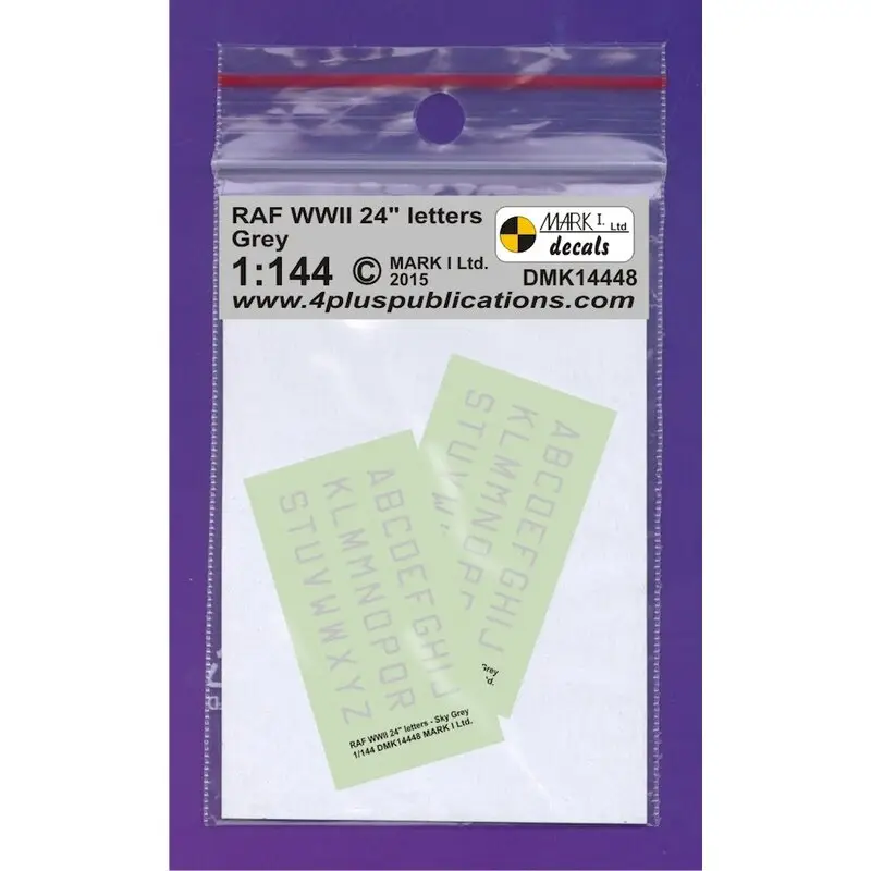 Korting Sticker RAF WWII 24 Grey letters, 2 sets scale height: 4.2 mm Decal