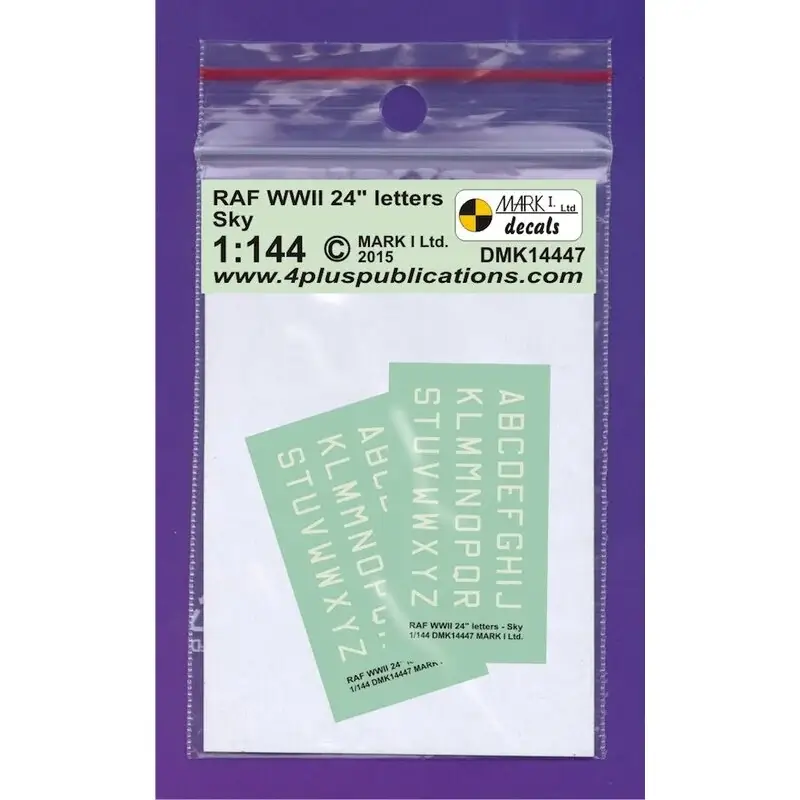 Meest Verkocht Sticker RAF WWII 24 Sky letters, 2 sets scale height: 4.2 mm Decal