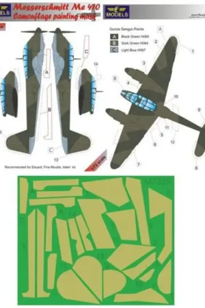 Exclusieve Aanbieding Masks for Messerschmitt Me 410 camouflage pattern paint mask (designed to be used with Eduard, Fine Moulds and Italeri kits)
