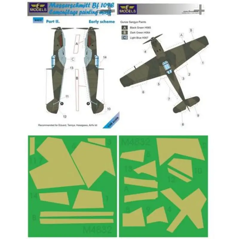 Mask Messerschmitt Bf 109E Early Pt II (designed to be used with Eduard, Tamiya, Hasegawa and Airfix kits) Koop Online