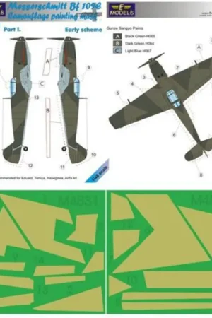 Gratis Retour Mask Messerschmitt Bf 109E Early Pt I (designed to be used with Eduard, Tamiya, Hasegawa and Airfix kits)