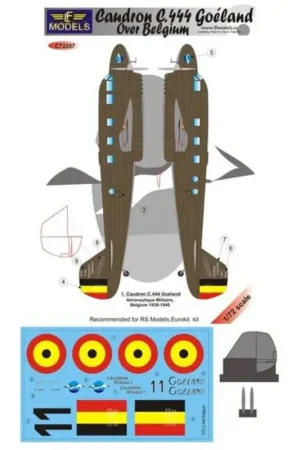 Populair Caudron C.444 Goeland over Belgium (designed to be used with RS Models kits) Accessoire