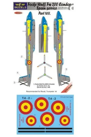 Sticker Focke-Wulf Fw 200 Condor Spain Service (designed to be used with Revell and Trumpeter kits) Op = Op