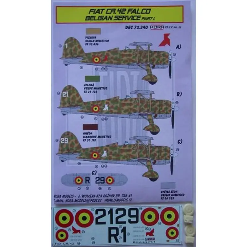 Goedkoop Fiat CR.42 Falco Belgian Service Part I (designed to be used with Italeri, Pavla Models, Revell and Supermodel kits)
