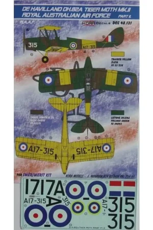 Sticker de Havilland DH.82A Tiger Moth Mk.II (RAAF) (designed to be used with SMER kits) part II Nieuw
