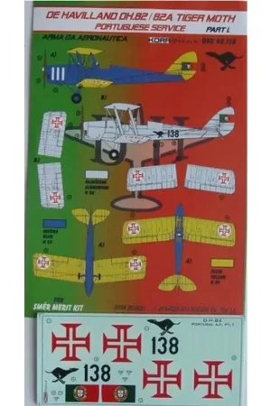 Sticker de Havilland DH.82/DH.82A Tiger Moth (Portuguese Service) (designed to be used with SMER kits) Pt.I Nu Kopen