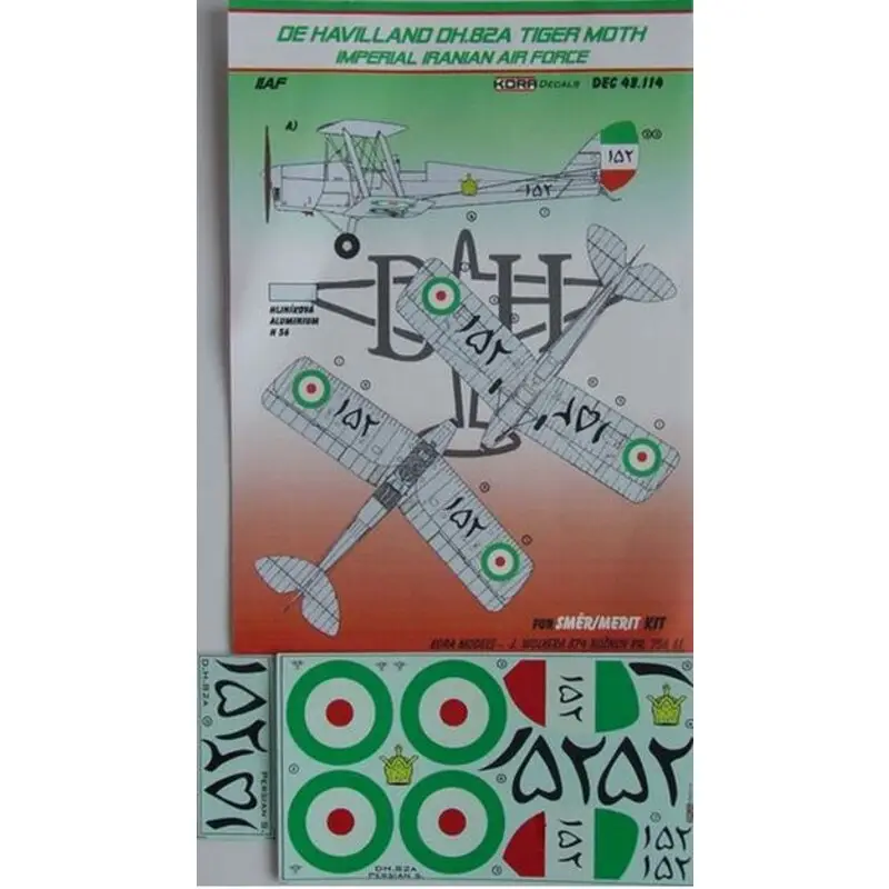 Sticker de Havilland DH.82A Tiger Moth (Imperial Iranian Air Force) (designed to be used with SMER kits) Meest Verkocht