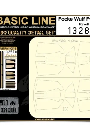 Lage Kosten Focke-Wulf Fw 190F-8 BASIC LINE: seatbelts + masks (designed to be used with Revell kits) contains micro-fabric and photo-etched
