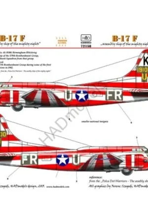 Lage Kosten Sticker Boeing B-17E Flying Fortress Birmingham Blitzkrieg USAAF Decal