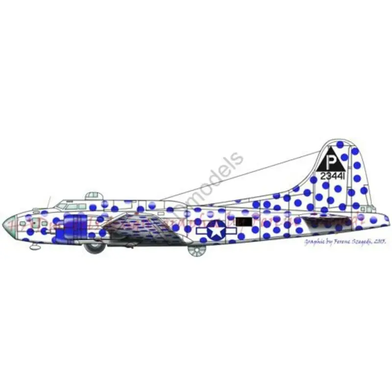 Gratis Retour Sticker Boeing B-17F Flying Fortress' Spotted Cow USAF Decal
