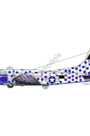 Gratis Retour Sticker Boeing B-17F Flying Fortress Spotted Cow USAAF Decal
