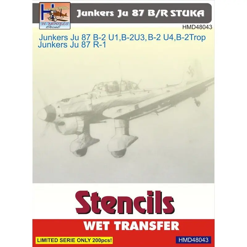 Lage Kosten Sticker Junkers Ju 87B/R 'Stuka' Stencils (sets for 2 kits) Decal