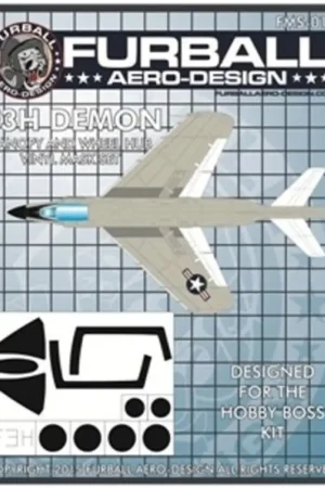 Favoriet Canopy and Wheel Hub Masks for the McDonnell F3H-2 Demon (designed to be used with Hobby Boss kits)